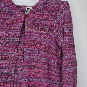 Girls Vibrant Pink Open Knit Cardigan